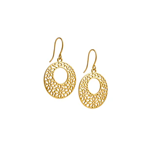 Aros Oro Amarillo 18kt Flor Calados