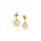 Aros Oro Amarillo 18kt Circonita Doble Circulo - Miniatura 2