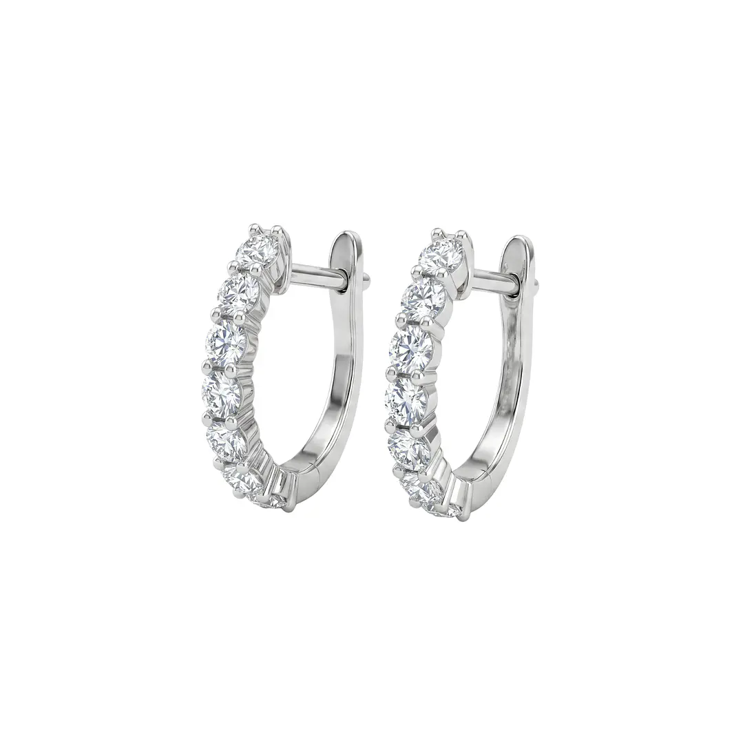 Aros Oro Blanco 18kt Diamantes 41Pts Argollas 1
