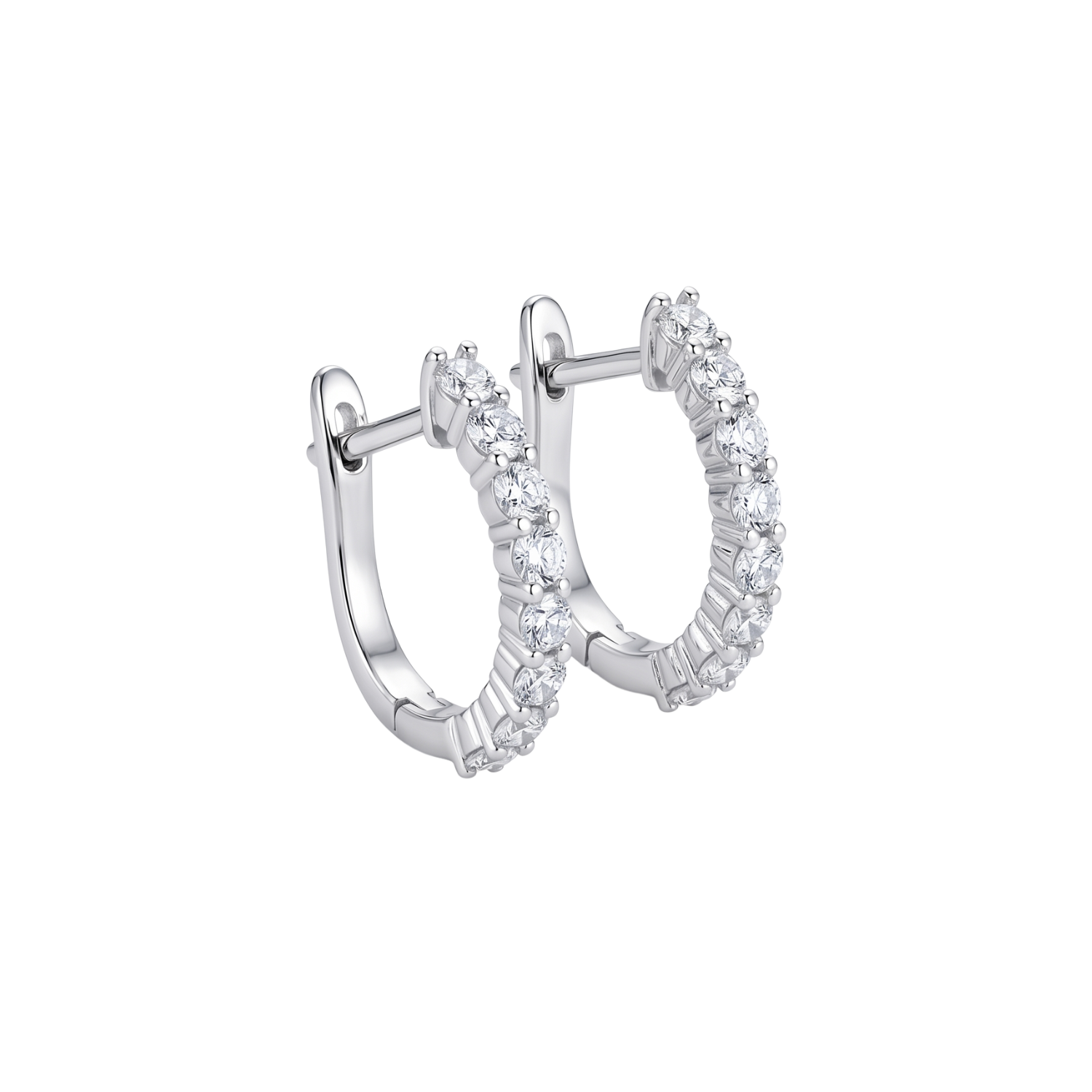 Aros Oro Blanco 18kt Diamantes 41Pts Argollas 2