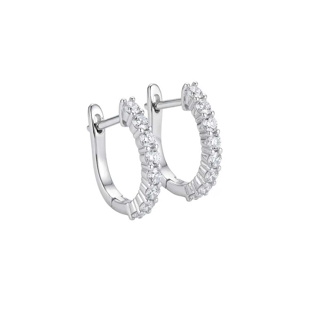 Aros Oro Blanco 18kt Diamantes 41Pts Argollas 2
