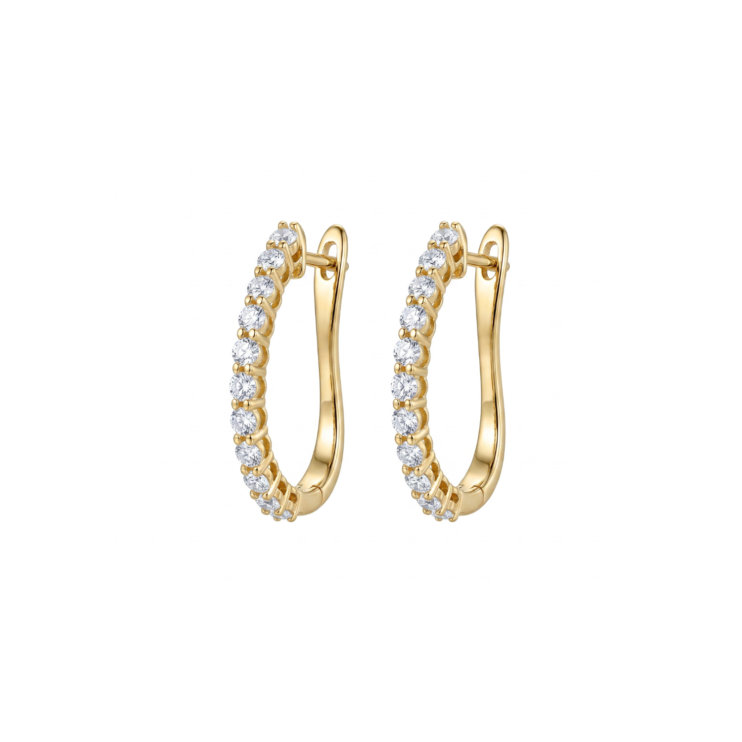 Aros Oro Amarillo 18kt Diamantes 41Pts Argollas 1