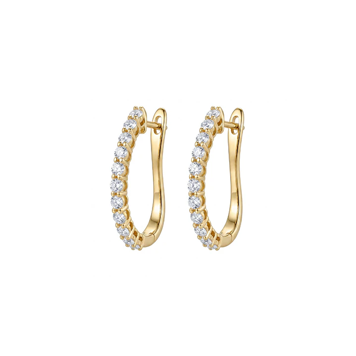 Aros Oro Amarillo 18kt Diamantes 41Pts Argollas 1