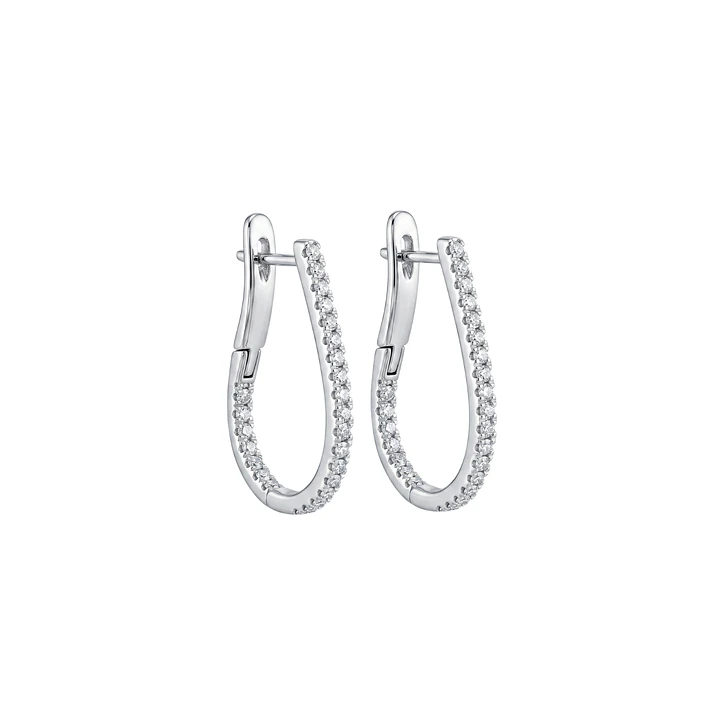 Aros Oro Blanco 18kt Diamantes Argollas 65 Pts 2