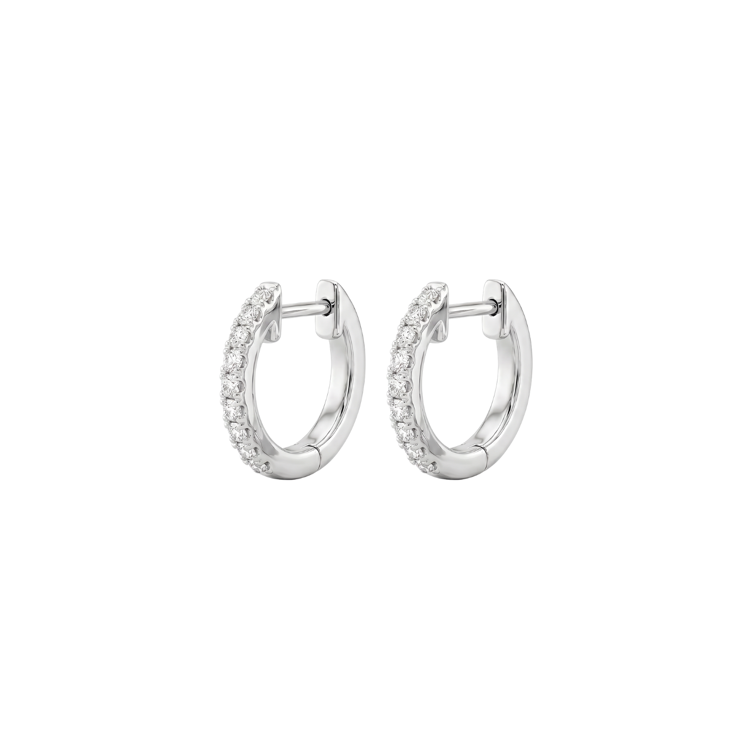 Aros Oro Blanco 18kt Diamantes 19Pts Argollas S 1