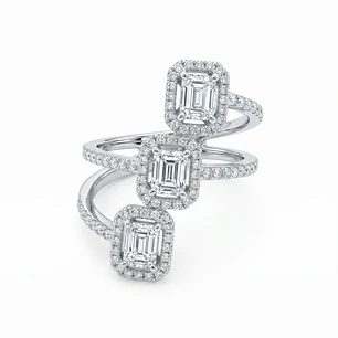 Anillo Oro Blanco 18kt Diamantes 1,09 Qts