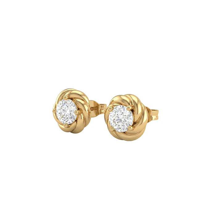 Aros de Oro 18Kt  Remolino Circon 3