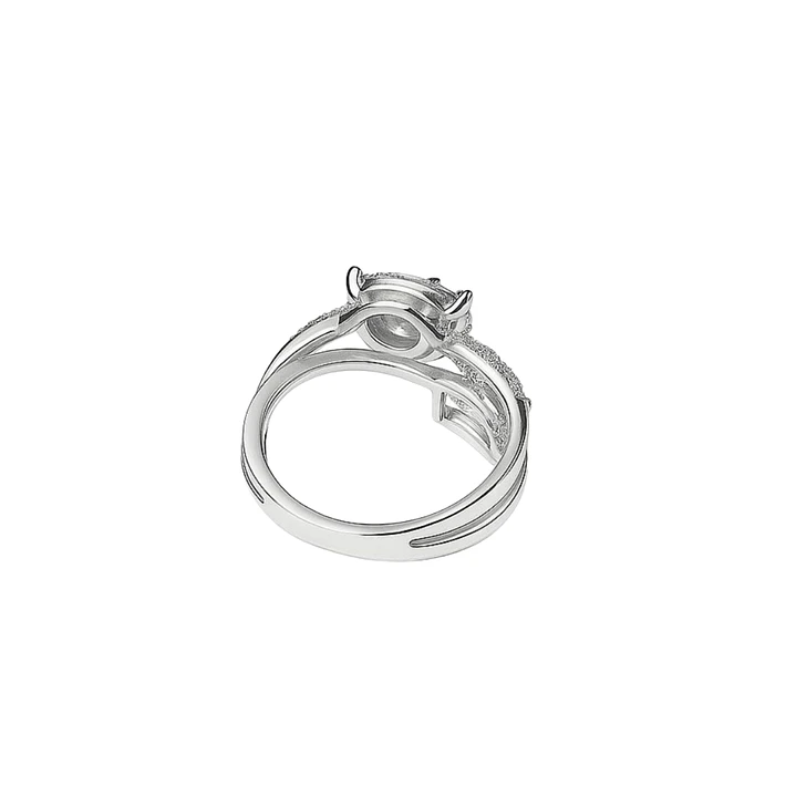 Anillo Oro Blanco 18kt Diamantes Corte Esmeralda 55 Pts 3