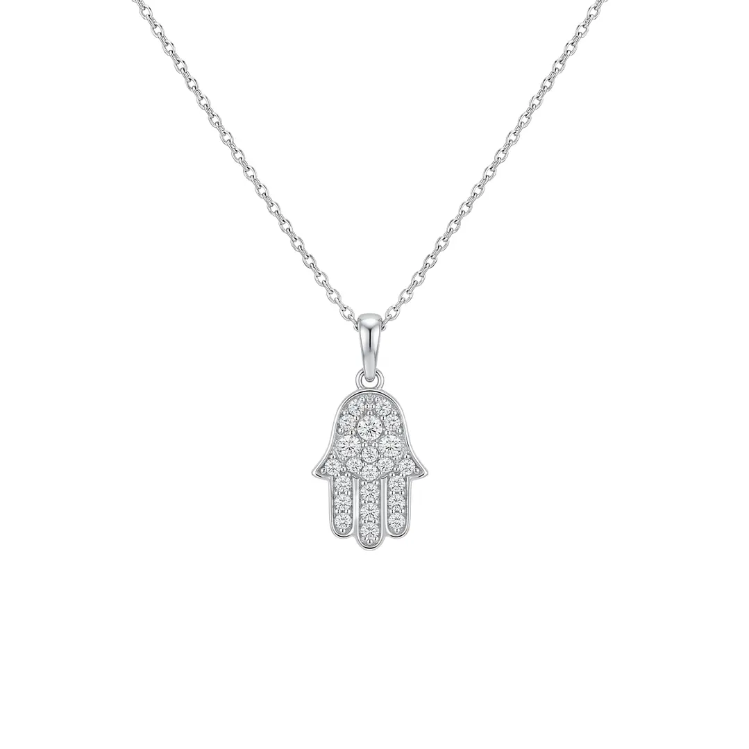 Collar de Oro 18kt con Diamantes Mano de Fatima 15 Pts Totales SI/H Corte Brillante - By Danielle Costantini 2