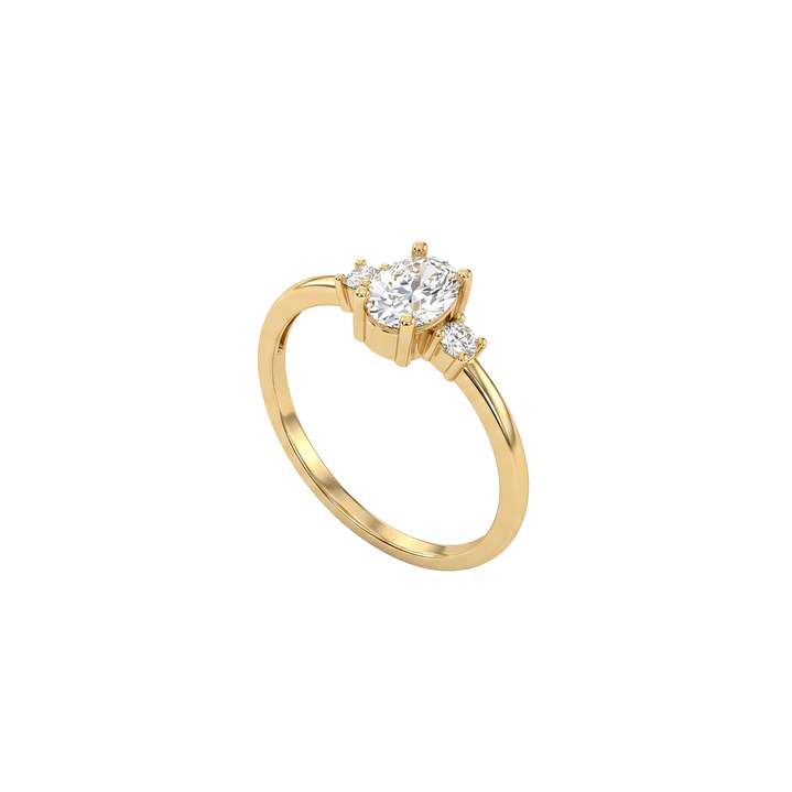Anillo Oro Amarillo 18kt Circonita Central 6MM 3