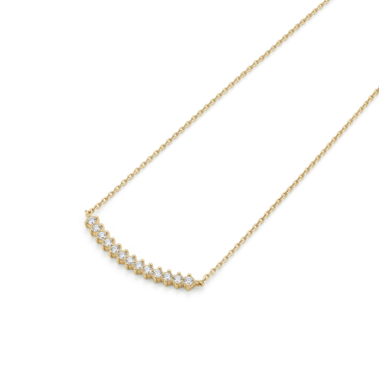 Collar Oro Amarillo 18kt Diamantes 18Pts Total 1