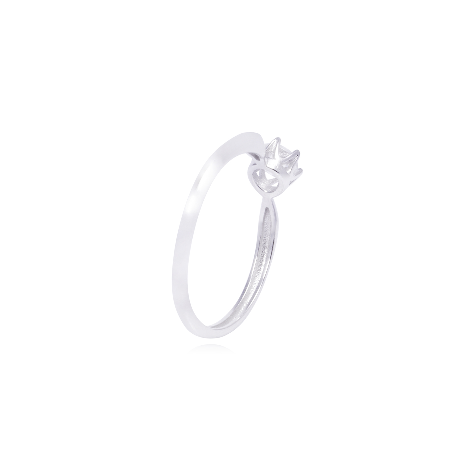 Anillo Oro Blanco 18kt Solitario Circonita 4MM 1
