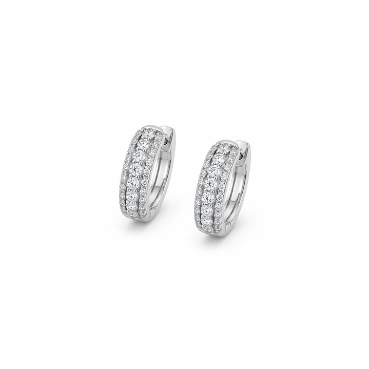 Aros Oro Blanco 18kt Diamantes Argollas Bold 73 Pts 1