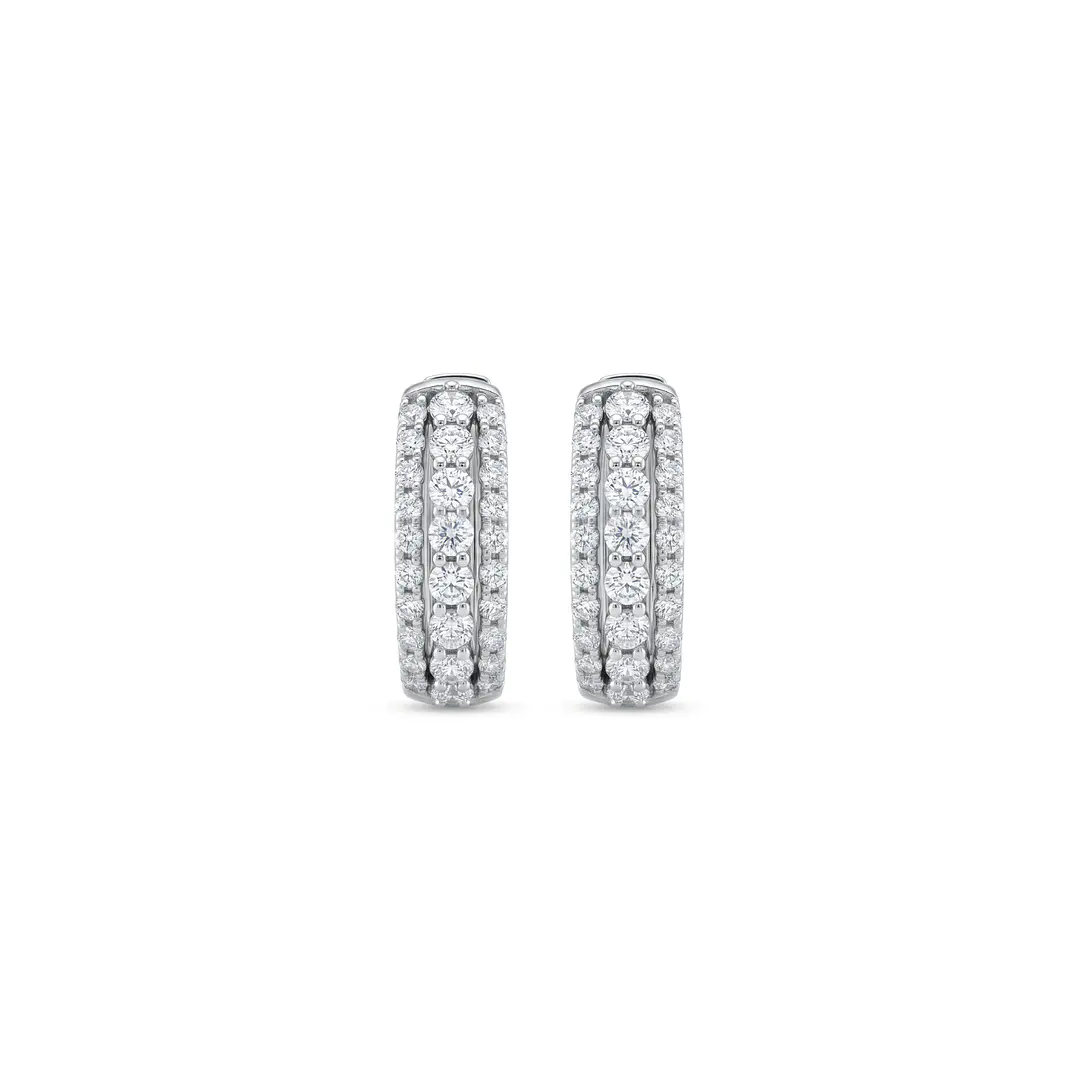 Aros Oro Blanco 18kt Diamantes Argollas Bold 73 Pts 2