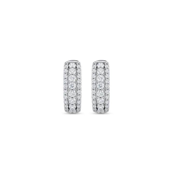 Aros Oro Blanco 18kt Diamantes Argollas Bold 73 Pts 2