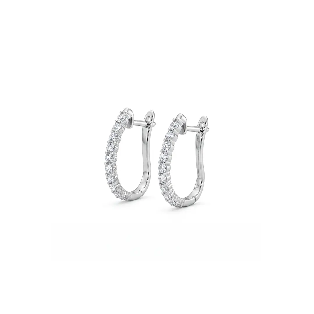 Aros Oro Blanco 18kt Diamantes Argollas 61 Pts 1