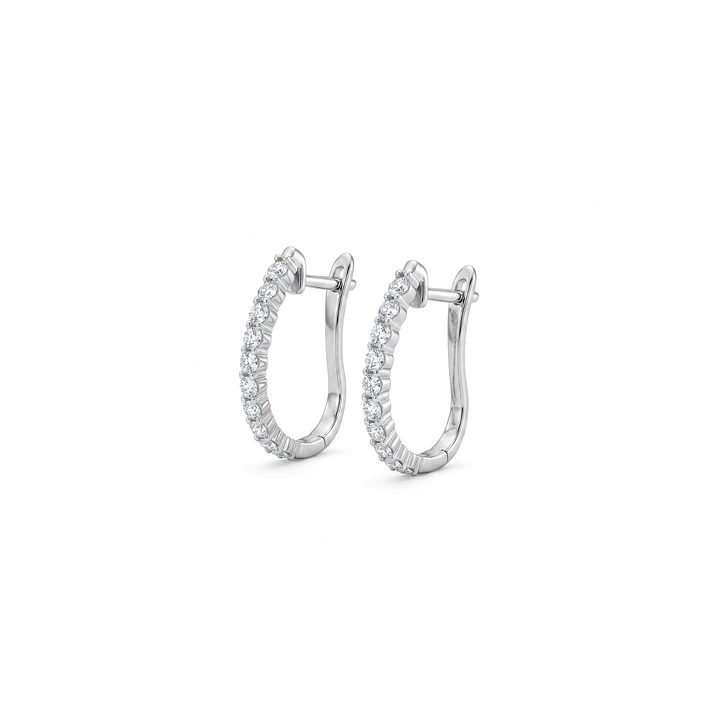 Aros Oro Blanco 18kt Diamantes Argollas 61 Pts 1