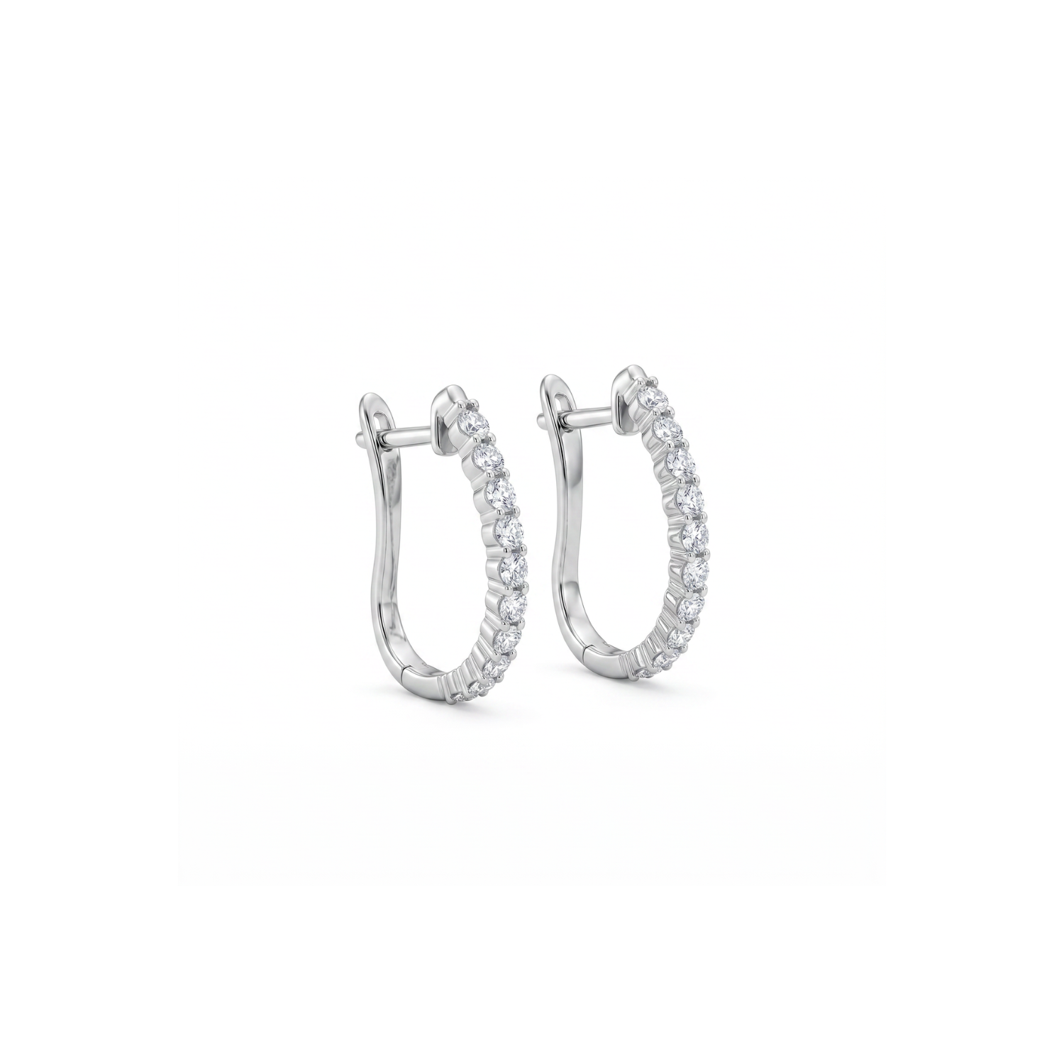 Aros Oro Blanco 18kt Diamantes Argollas 61 Pts 2
