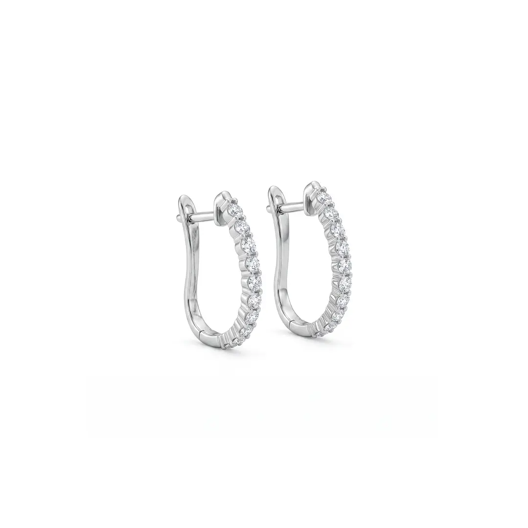 Aros Oro Blanco 18kt Diamantes Argollas 61 Pts 2