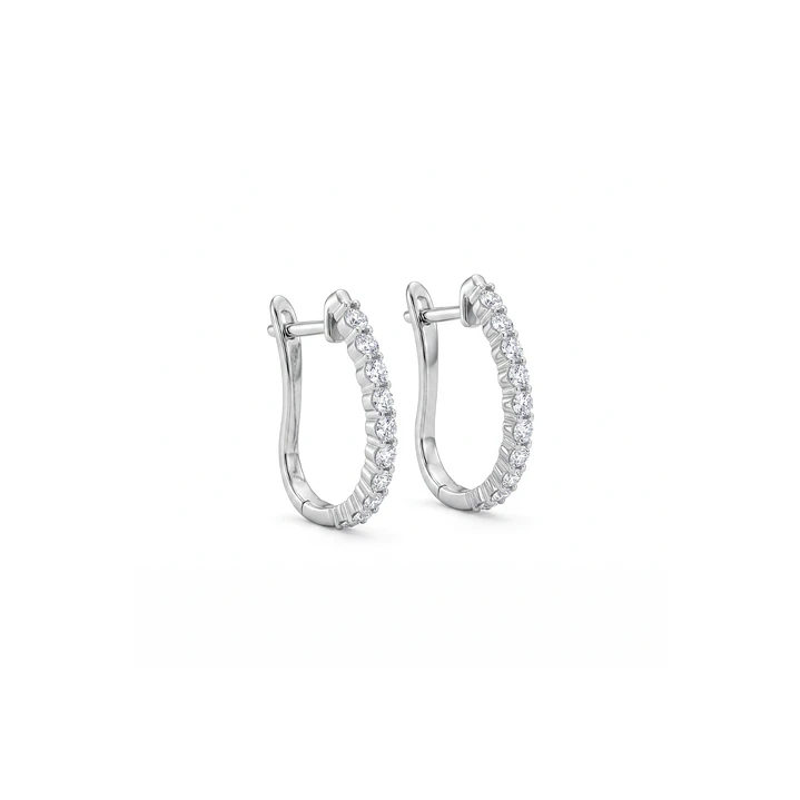 Aros Oro Blanco 18kt Diamantes Argollas 61 Pts 2