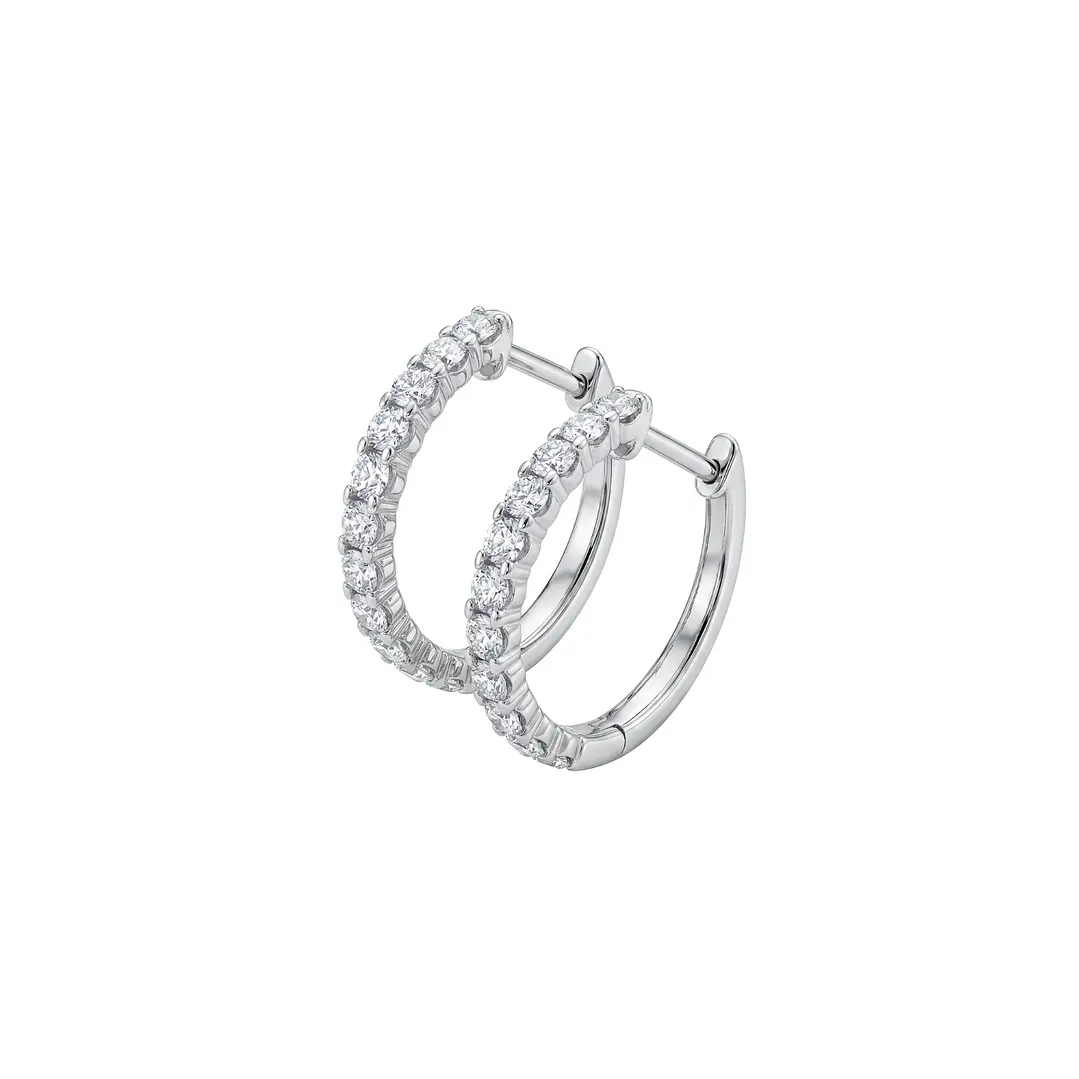 Aros Platino 900 Diamantes Argollas 36 Pts 1