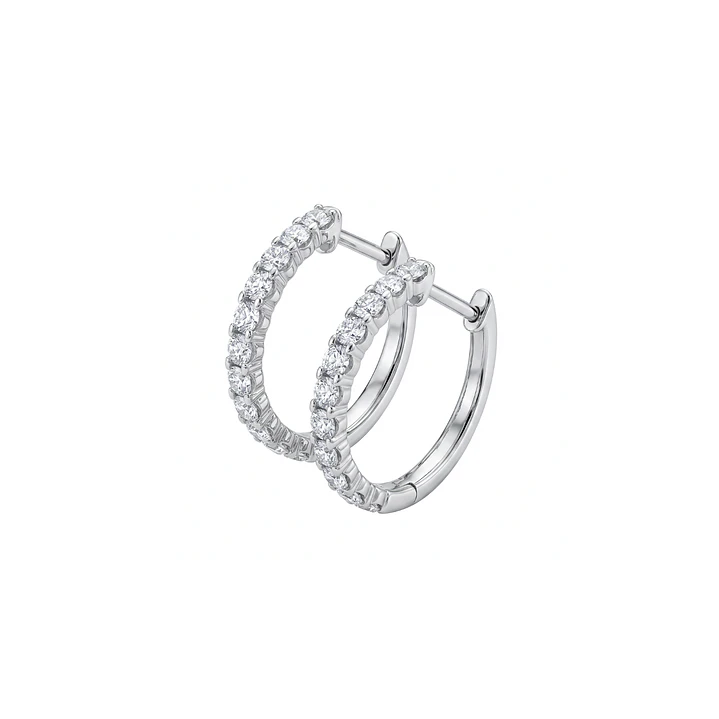 Aros Platino 900 Diamantes Argollas 36 Pts 1