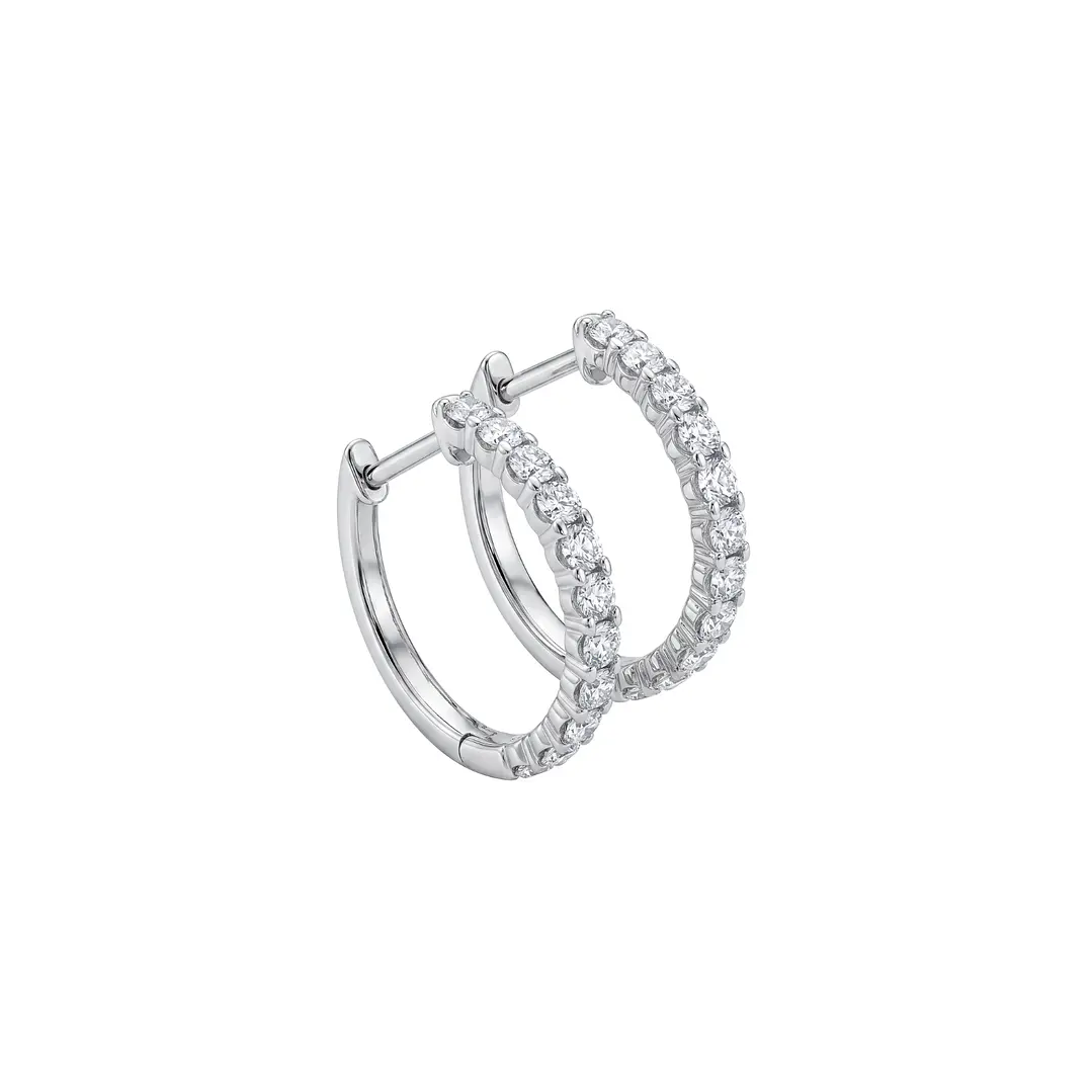 Aros Platino 900 Diamantes Argollas 36 Pts 2