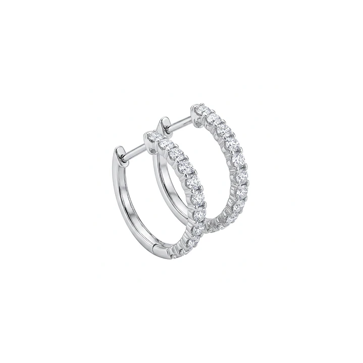 Aros Platino 900 Diamantes Argollas 36 Pts 2