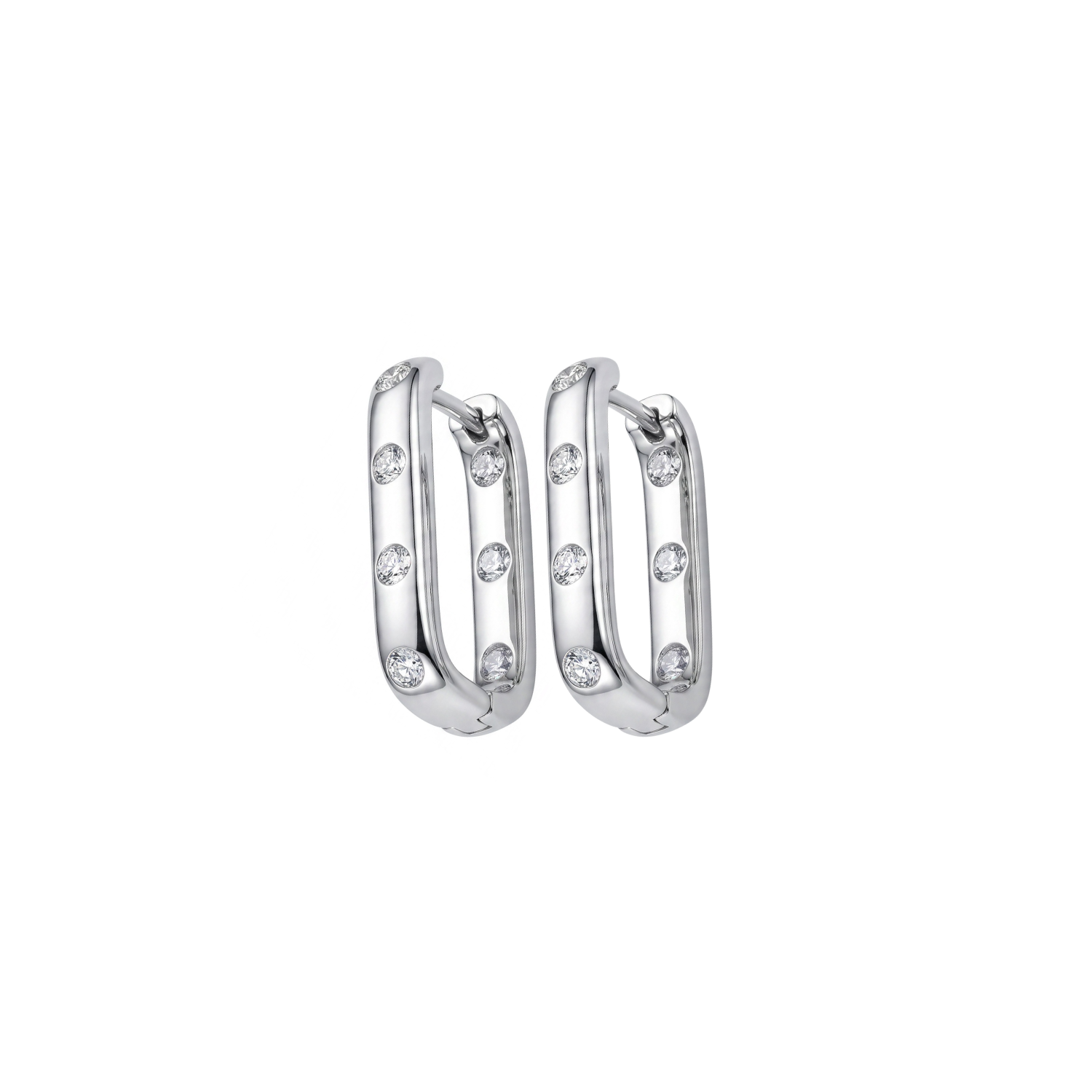 Aros Oro Blanco 18kt Diamantes Argollas 40 Pts 1