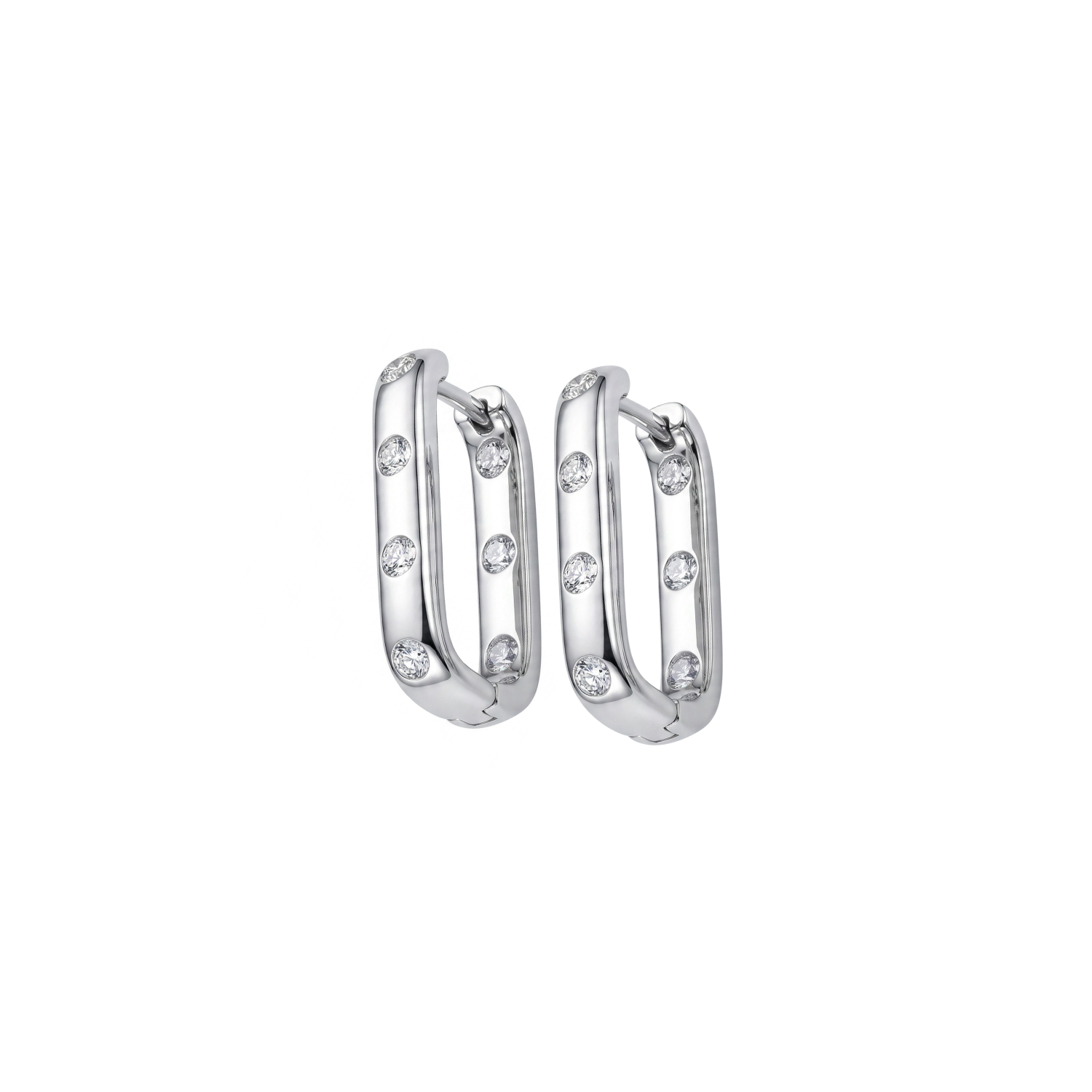 Aros Oro Blanco 18kt Diamantes Argollas 40 Pts 2