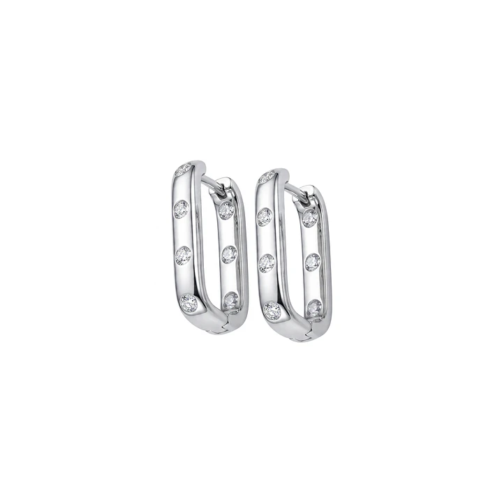 Aros Oro Blanco 18kt Diamantes Argollas 40 Pts 2