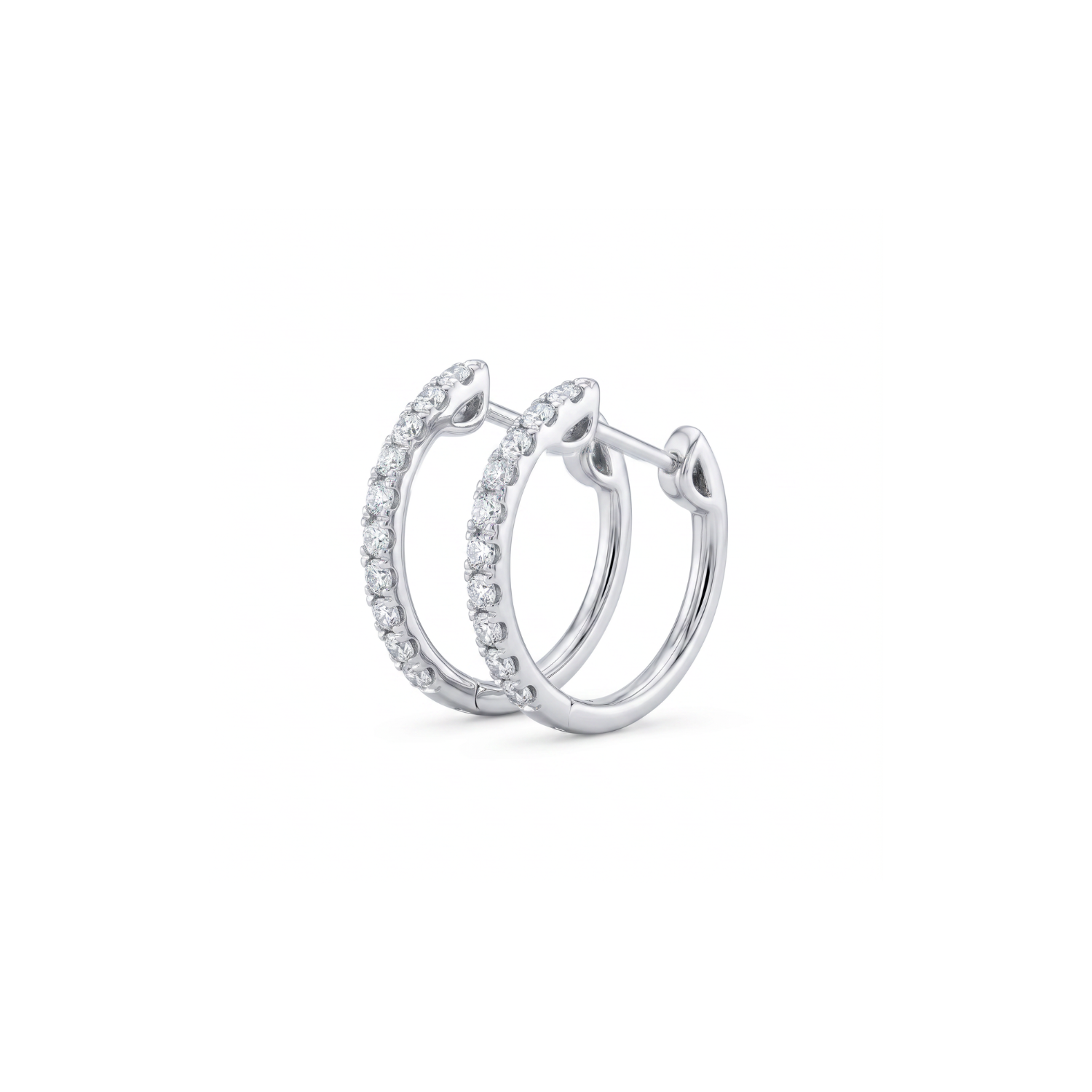 Aros Oro Blanco 18kt Diamantes Argollas 50 Pts 1
