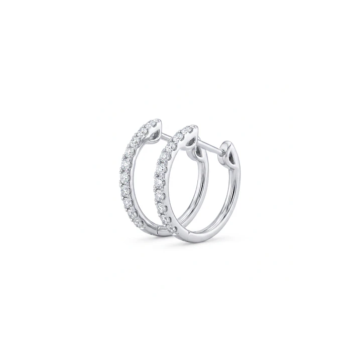 Aros Oro Blanco 18kt Diamantes Argollas 50 Pts 1