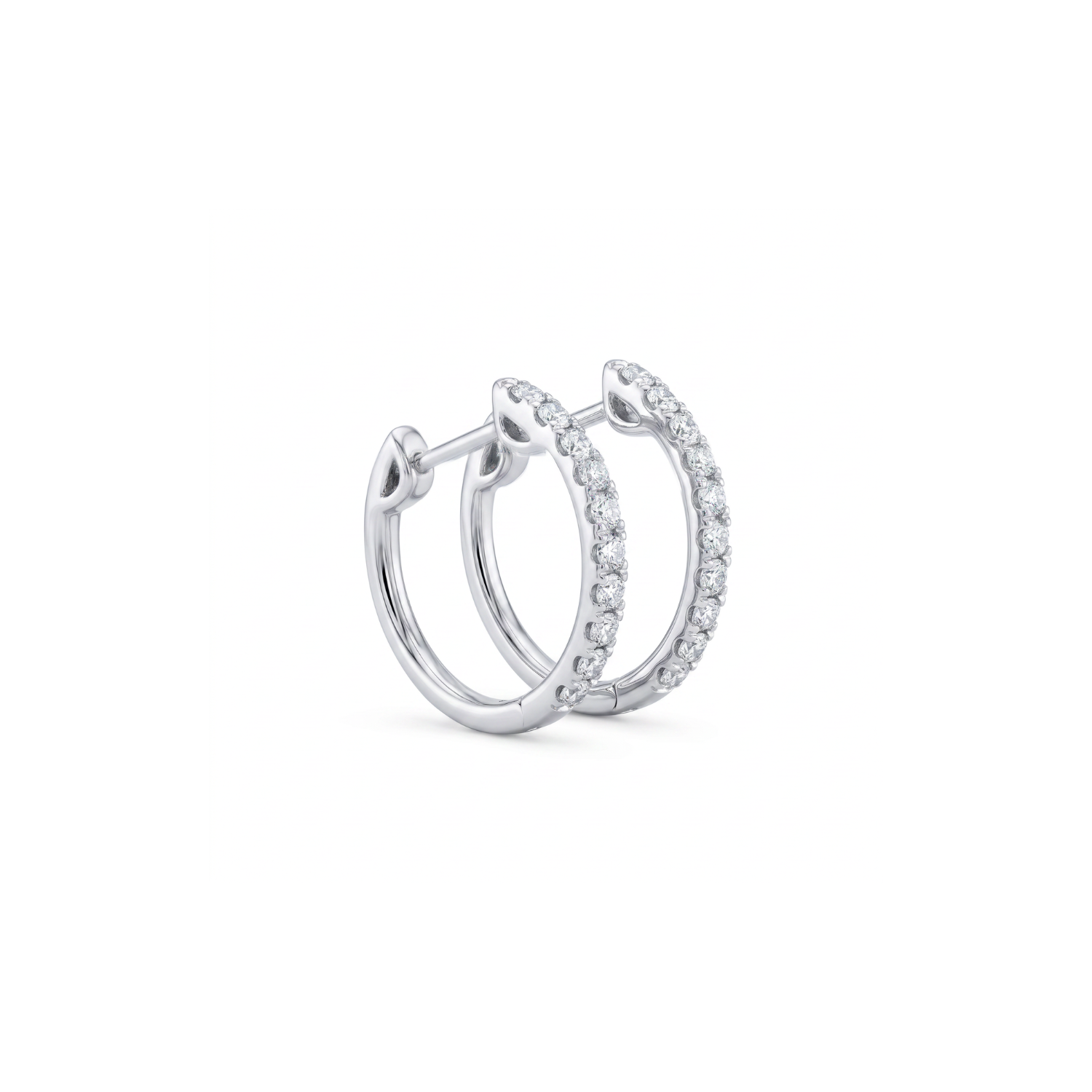 Aros Oro Blanco 18kt Diamantes Argollas 50 Pts 2