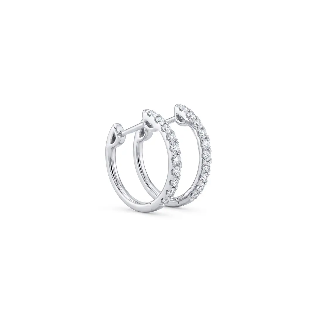Aros Oro Blanco 18kt Diamantes Argollas 50 Pts 2