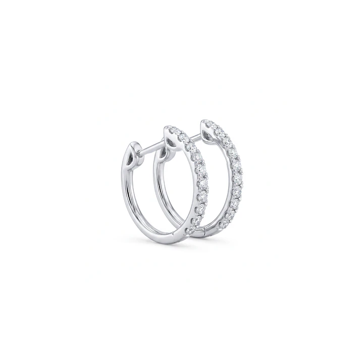 Aros Oro Blanco 18kt Diamantes Argollas 50 Pts 2