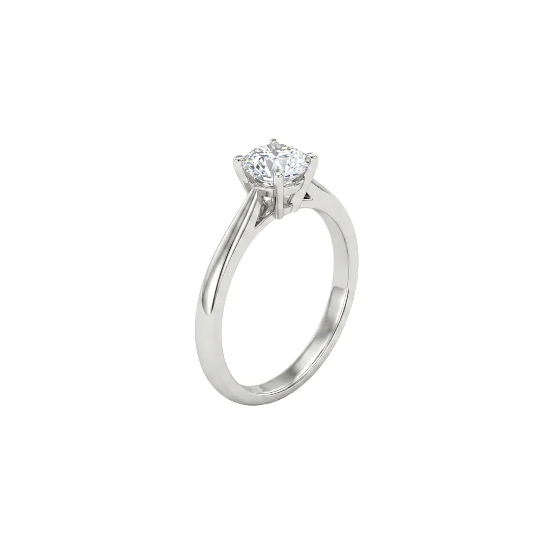 Anillo Oro Blanco 18kt Diamantes Solitario 30 Pts 1