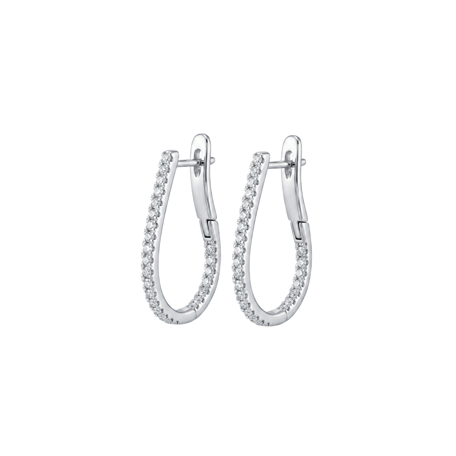 Aros Oro Blanco 18kt Diamantes Argollas 65 Pts 1