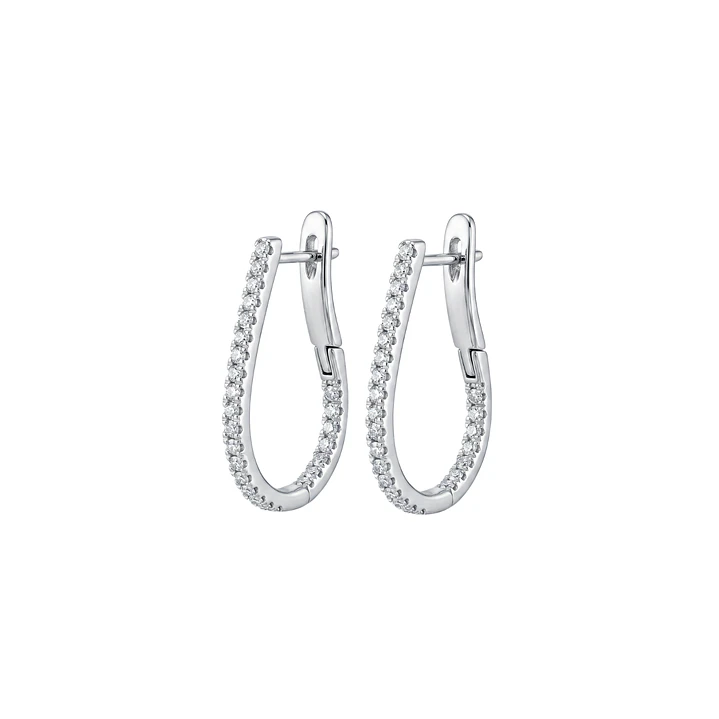Aros Oro Blanco 18kt Diamantes Argollas 65 Pts 1