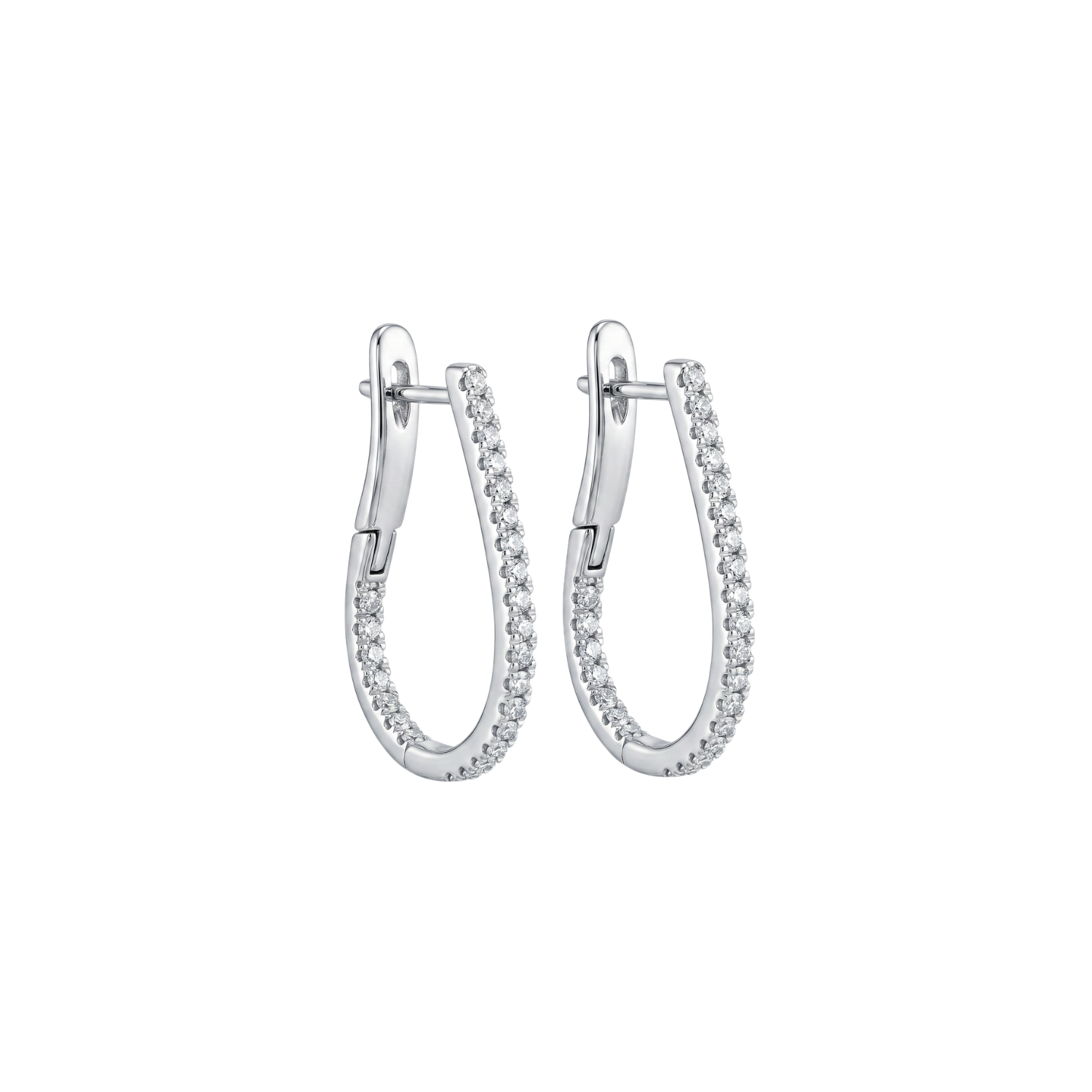 Aros Oro Blanco 18kt Diamantes Argollas 65 Pts 2