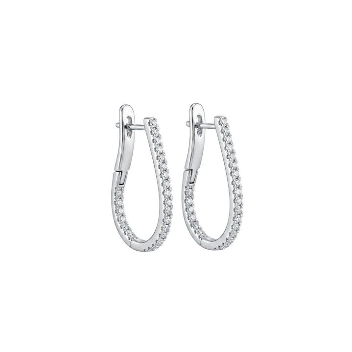 Aros Oro Blanco 18kt Diamantes Argollas 65 Pts 2