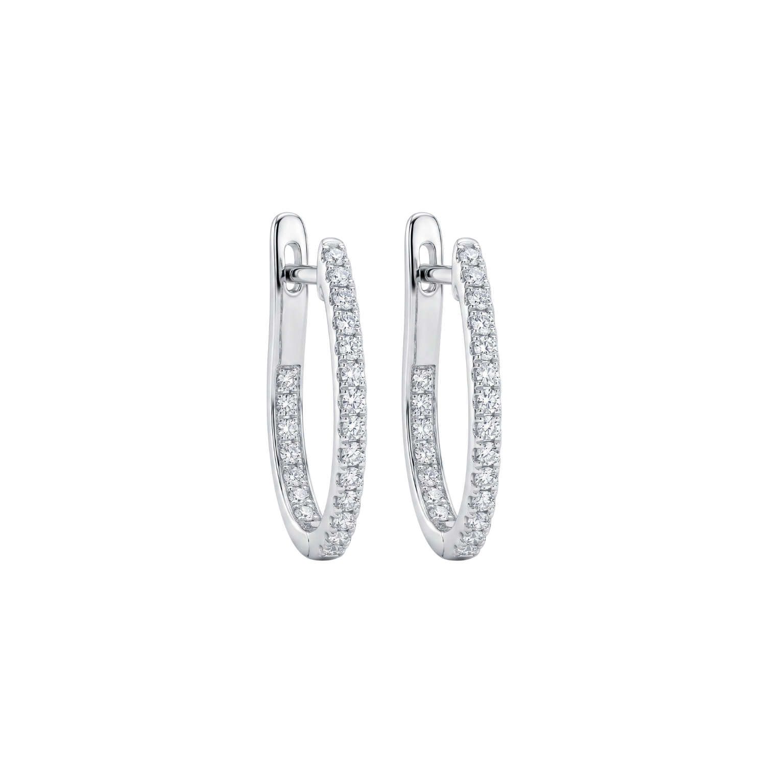 Aros Oro Blanco 18kt Diamantes Argollas 65 Pts 3