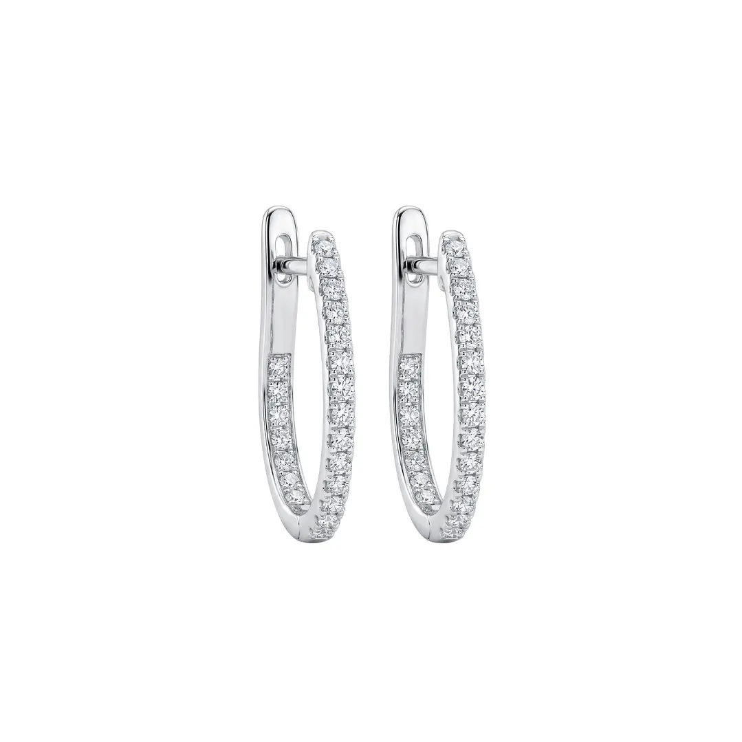 Aros Oro Blanco 18kt Diamantes Argollas 65 Pts 3