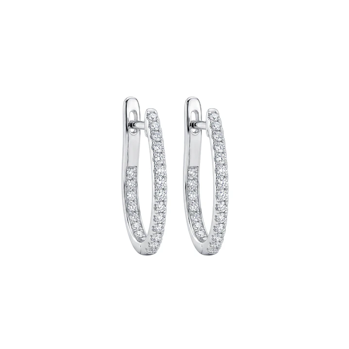 Aros Oro Blanco 18kt Diamantes Argollas 65 Pts 3