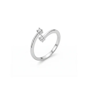 Anillo Oro Blanco 18kt Diamantes 10 Pts Cruzado