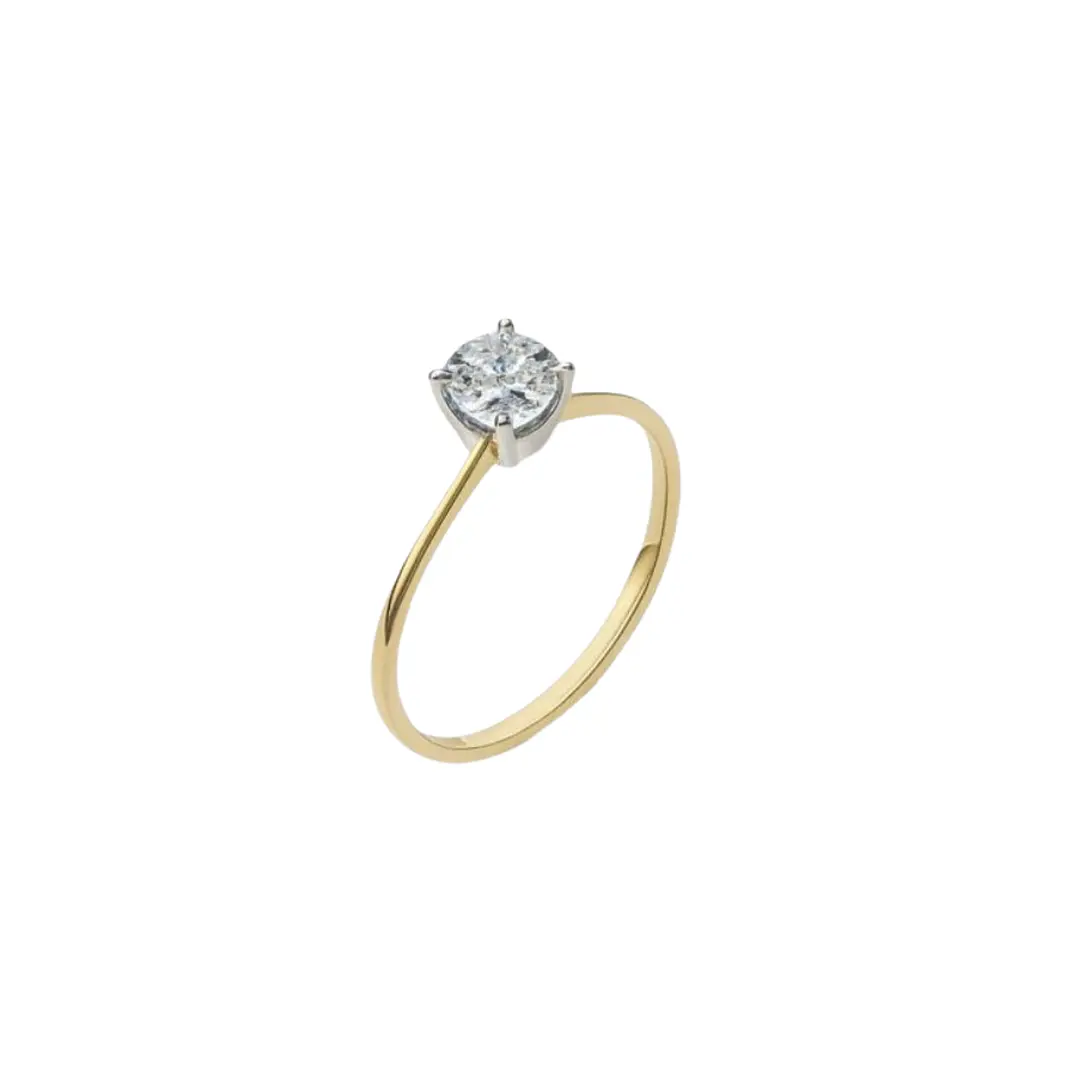 Anillo Oro Amarillo 18kt Solitario Circonita 4 Grifas 1
