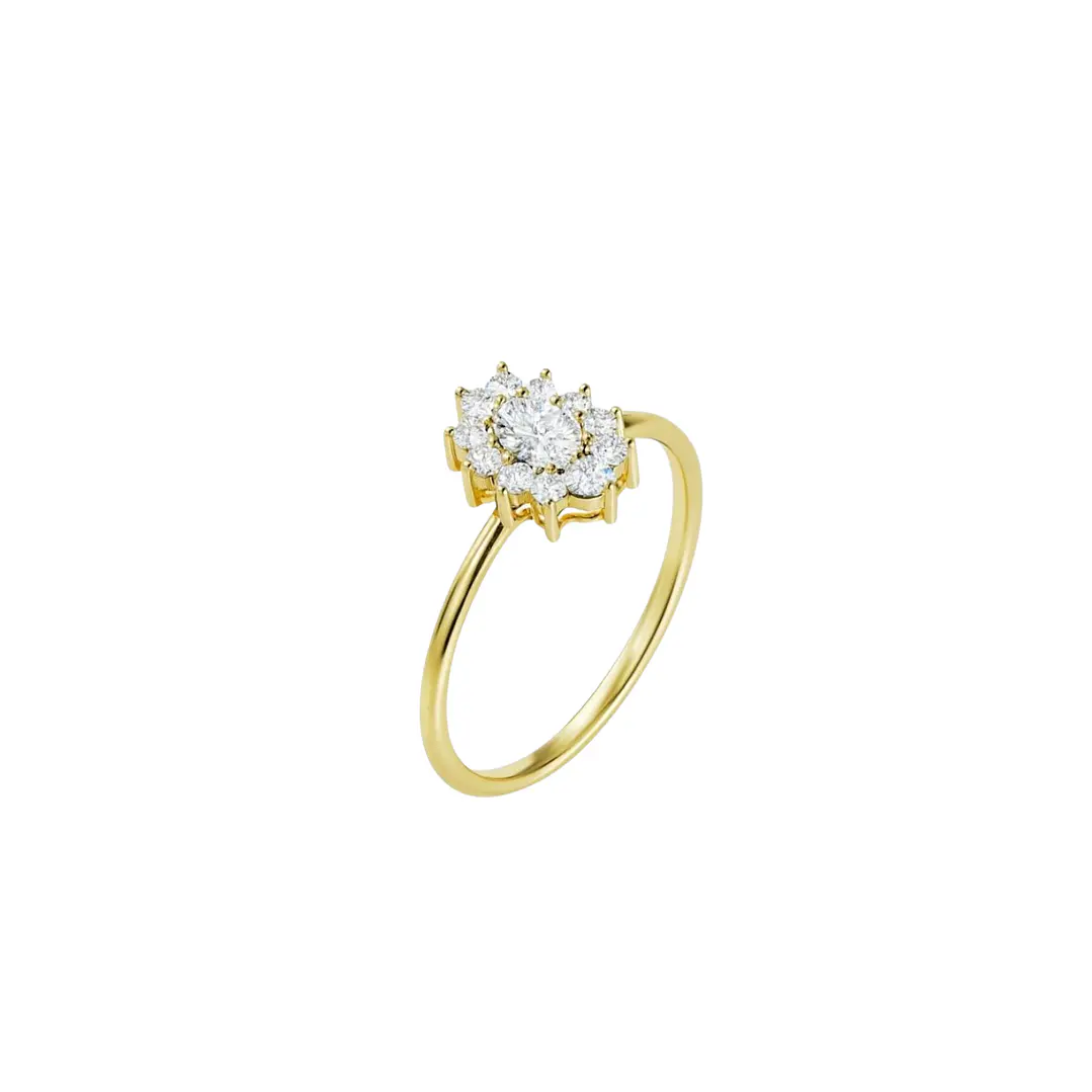 Anillo Oro Amarillo 14kt Circonita Oval 1