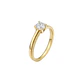 Anillo Oro Amarillo 14kt Biselado Circonita Central 5MM - Miniatura 1