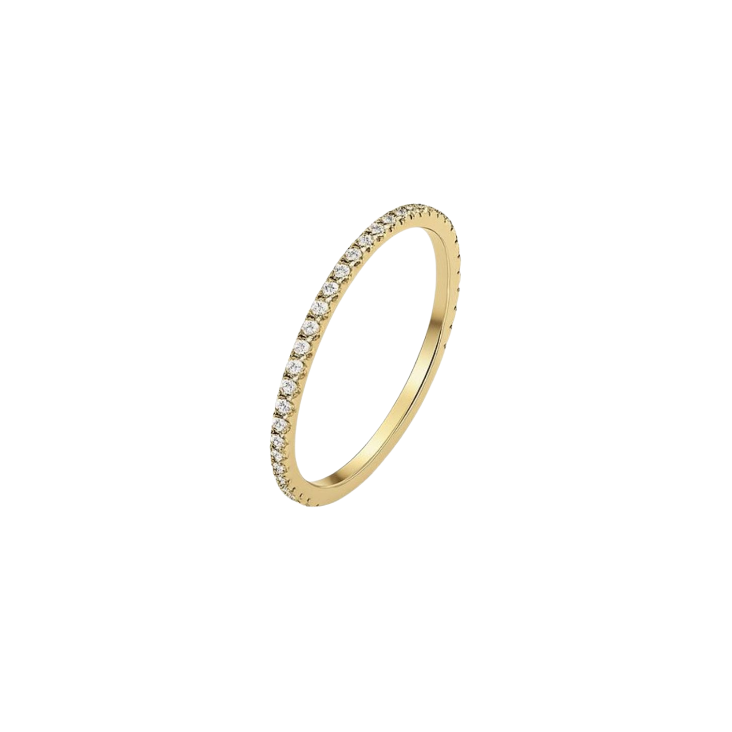 Anillo Oro Amarillo 18kt Medio Riel Circonita 1
