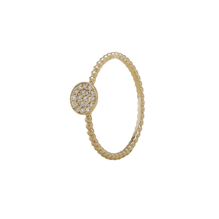 Anillo Oro Amarillo 18kt Círculo Diamantes 6 Pts SI/H 1